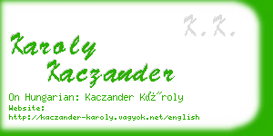 karoly kaczander business card